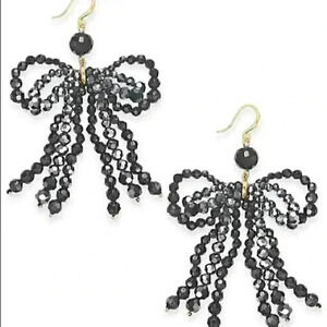 INC new Gold Tone Beaded Bow chandelier Ea…